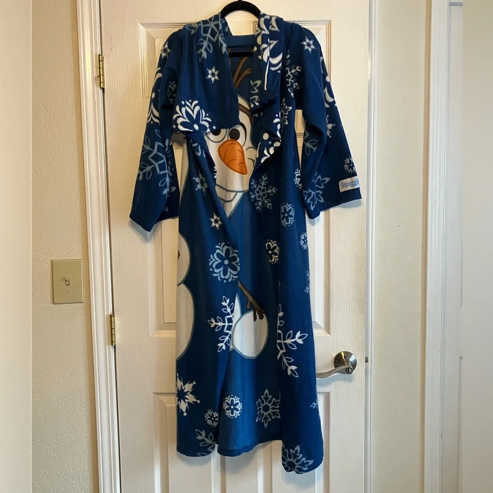 Disney Olaf character Snuggie Frozen open robe snowman blue winter gift kids